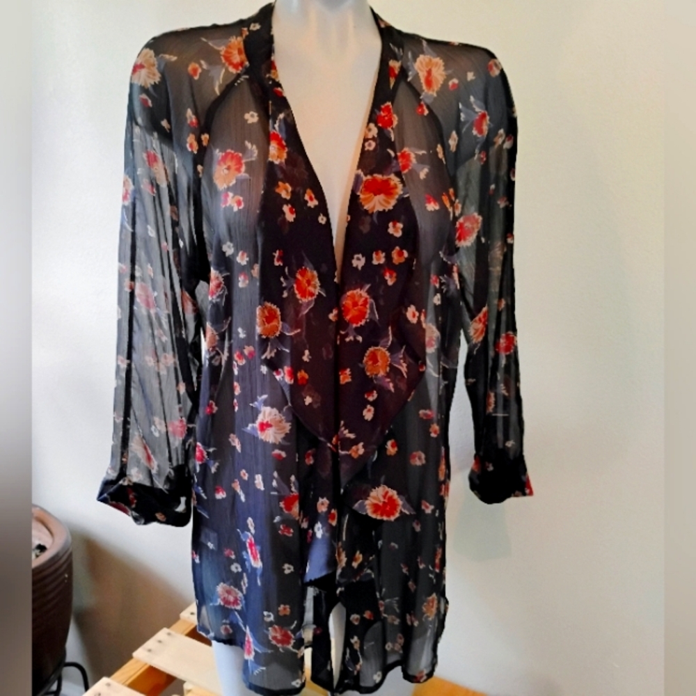 Black Rain kimono cover-up, NEW with tags, juniors LG